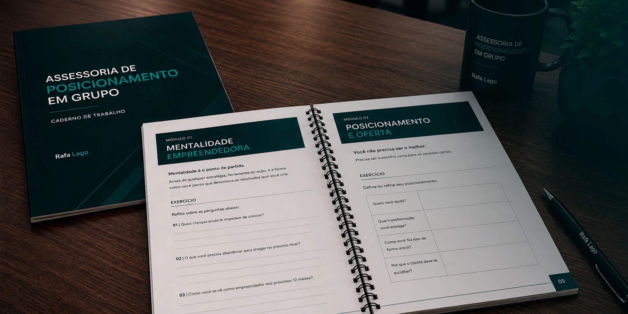 Caderno de trabalho impresso.